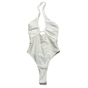 Tiger Mist Lilibeth White Satin Bodysuit‎ (NWT) - size XS